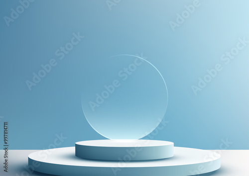 Minimalist 3D Circular Podi...