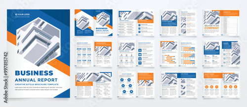 annual report template with modern concept and minimalist layout use for business profile and product catalog