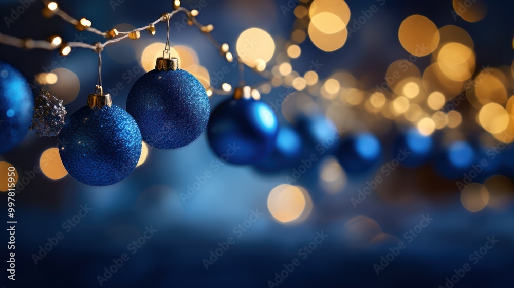 Fototapeta premium A close-up view of a beautifully decorated Christmas garland