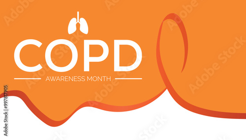 COPD Awareness Month is observed every year on November. Medical Healthcare Awareness concept. background, placard, banner template Vector illustration design.
