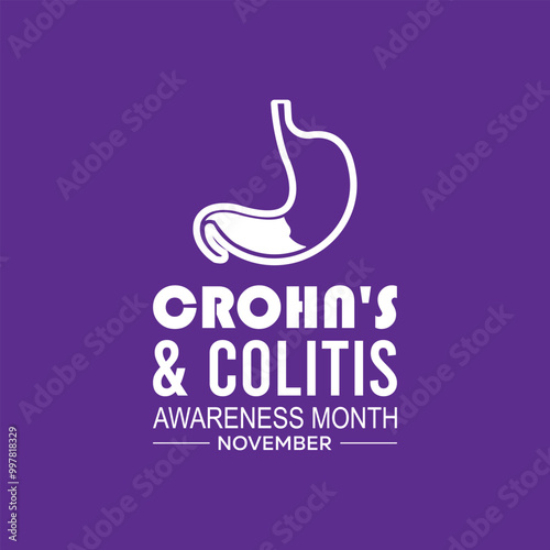 Crohn's and Colitis Awareness Month is observed every year on November. Medical Healthcare Awareness concept. background, placard, banner template Vector illustration design.