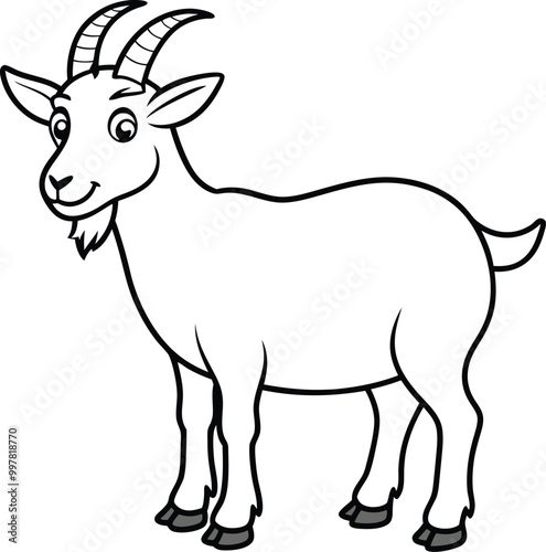 Billy goat silhouette vector illustration