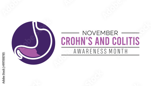 Crohn's and Colitis Awareness Month is observed every year on November. Medical Healthcare Awareness concept. background, placard, banner template Vector illustration design.