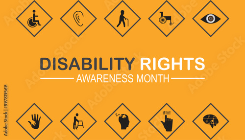 Disability Rights awareness month is observed every year on November. Medical Healthcare Awareness concept. background, placard, banner template Vector illustration design.