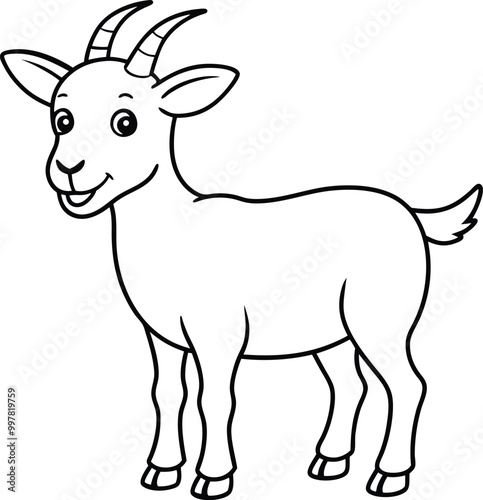 Cartoon goat silhouette vector illustration 2