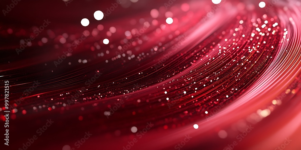 Obraz premium Abstract red wave with sparkling elements.