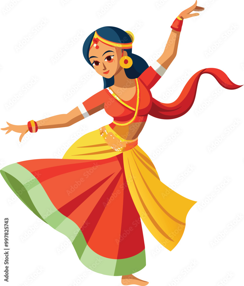 Fototapeta premium Dancer color vector illustration 17