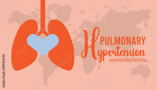 Pulmonary Hypertension Awareness Month is observed every year on November. Medical Healthcare Awareness concept. background, placard, banner template Vector illustration design.