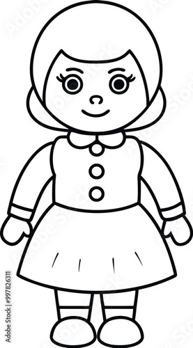 Doll vector silhouette illustration 2