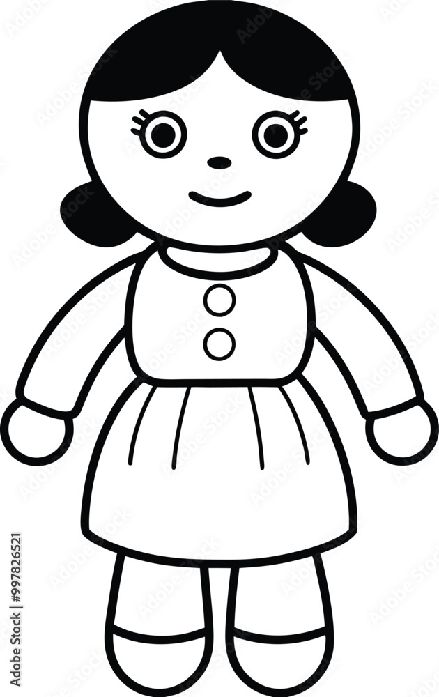 Doll vector silhouette illustration and artwork Doll vector silhouette illustration and artwork
