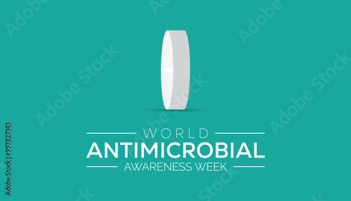 World Antimicrobial Awareness Week is observed every year on November. Medical Healthcare Awareness concept. background, placard, banner template Vector illustration design.