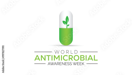 World Antimicrobial Awareness Week is observed every year on November. Medical Healthcare Awareness concept. background, placard, banner template Vector illustration design.
