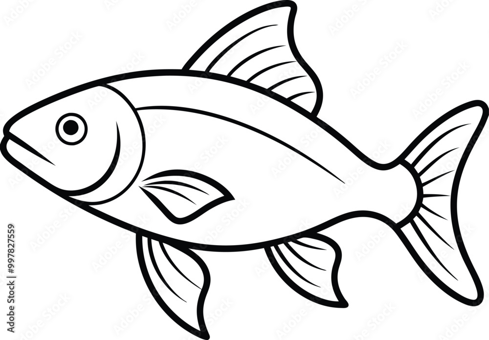 Fototapeta premium Fish vector silhouette illustration and artwork