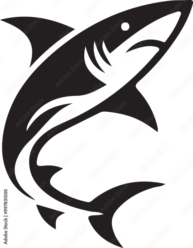 Shark Icon Silhouette Vector Illustration Shark Icon Silhouette Vector Illustration