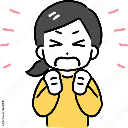 一生懸命叫んでいる女性