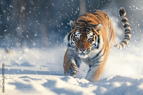 siberian tiger in snow