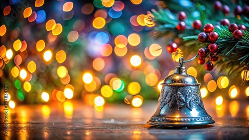 Wallpaper Mural Enchanted Christmas bell with festive bokeh lights reflected in magical holiday season decoration Torontodigital.ca