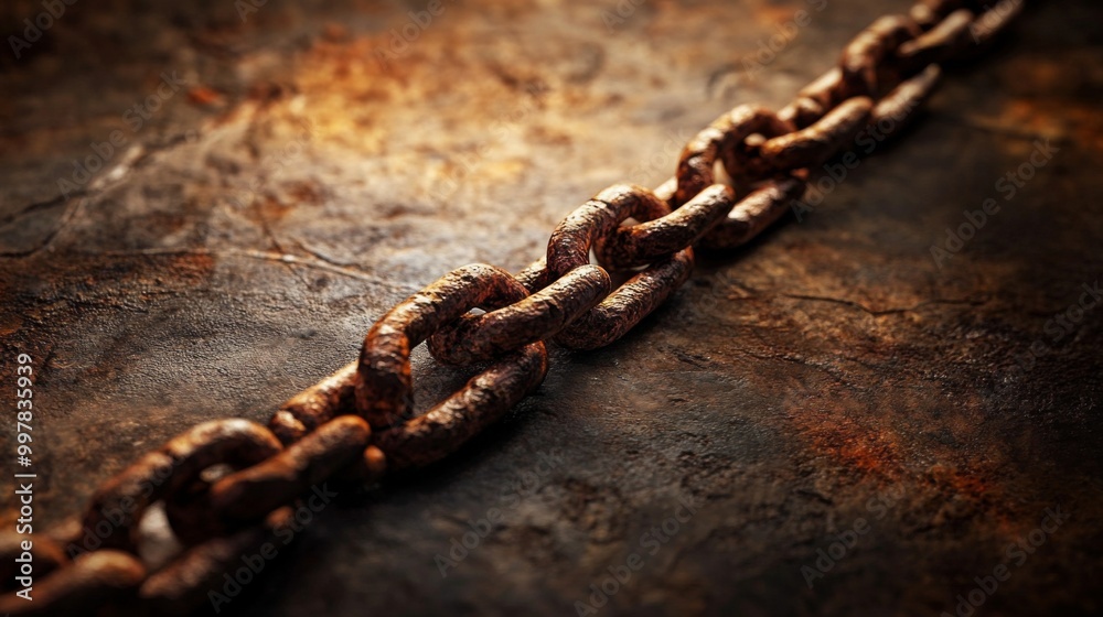 Close-up rusty chain dark textured surface appears to Broken rusted chains lie Close-up rusty chain dark textured surface appears to Broken rusted chains lie