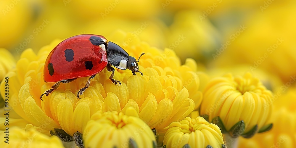 ladybird on yellow flower
