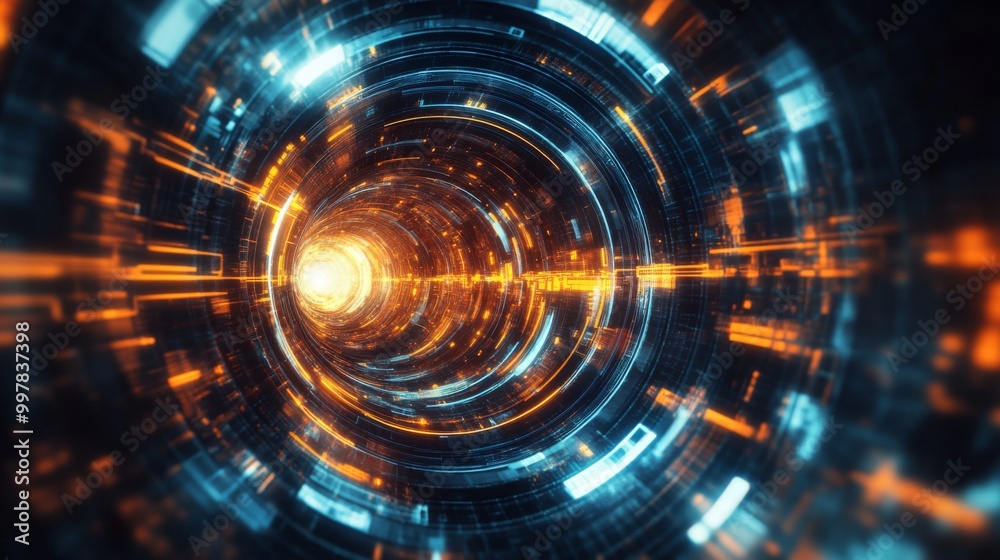 Obraz premium Digital art piece that appears to be tunnel creative technology