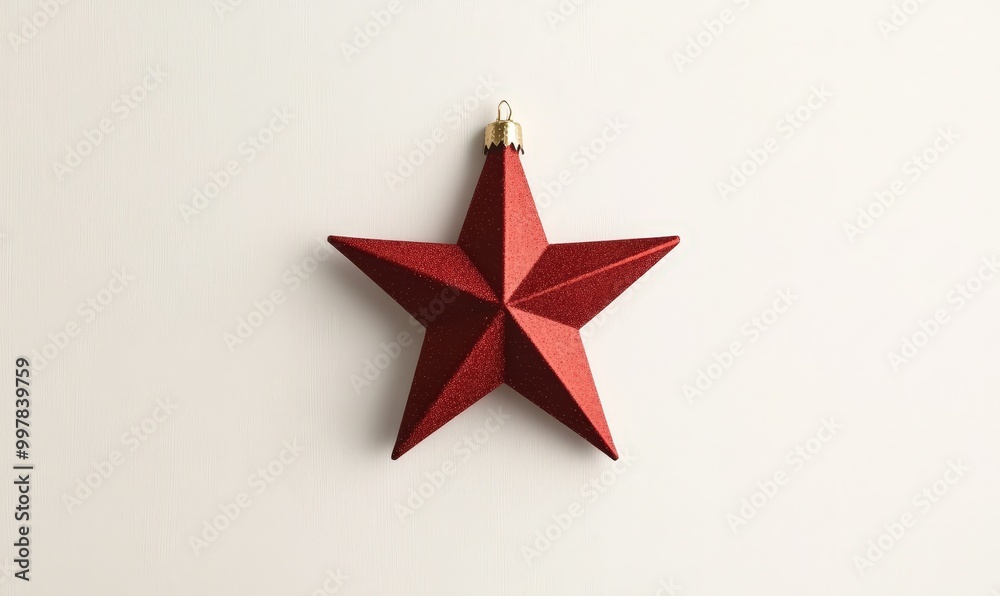 Red Glitter Star Christmas Ornament. Red Glitter Star Christmas Ornament.
