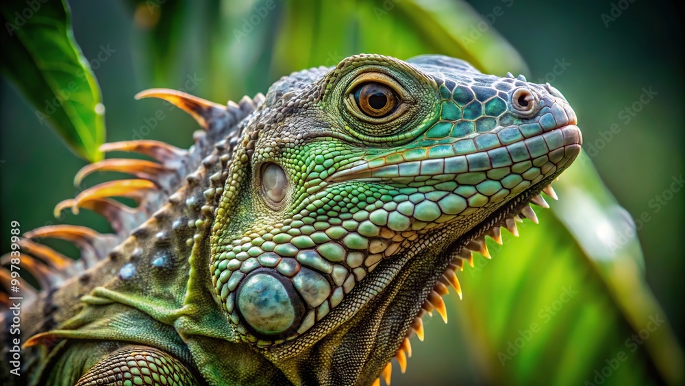 Endangered Caribbean Iguana in symmetrical composition Endangered Caribbean Iguana in symmetrical composition