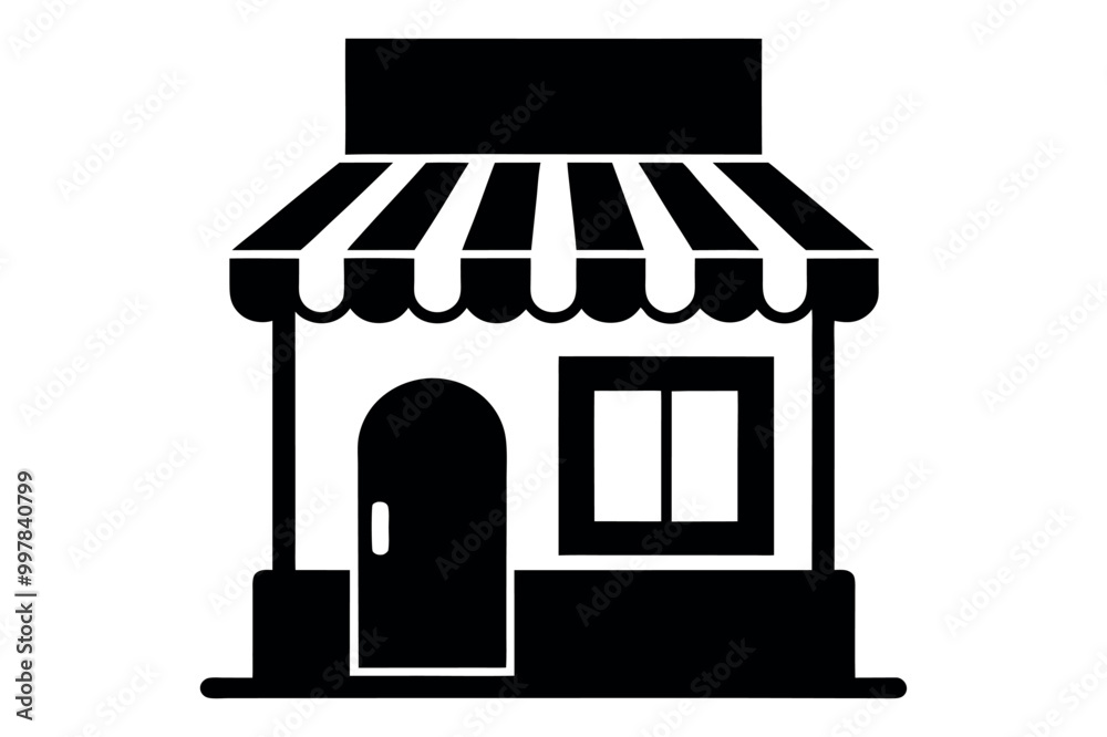 shop silhouette vector shop silhouette vector