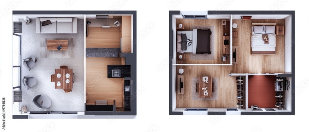 Modern Apartment Floor Plan with Two Bedrooms Modern Apartment Floor Plan with Two Bedrooms