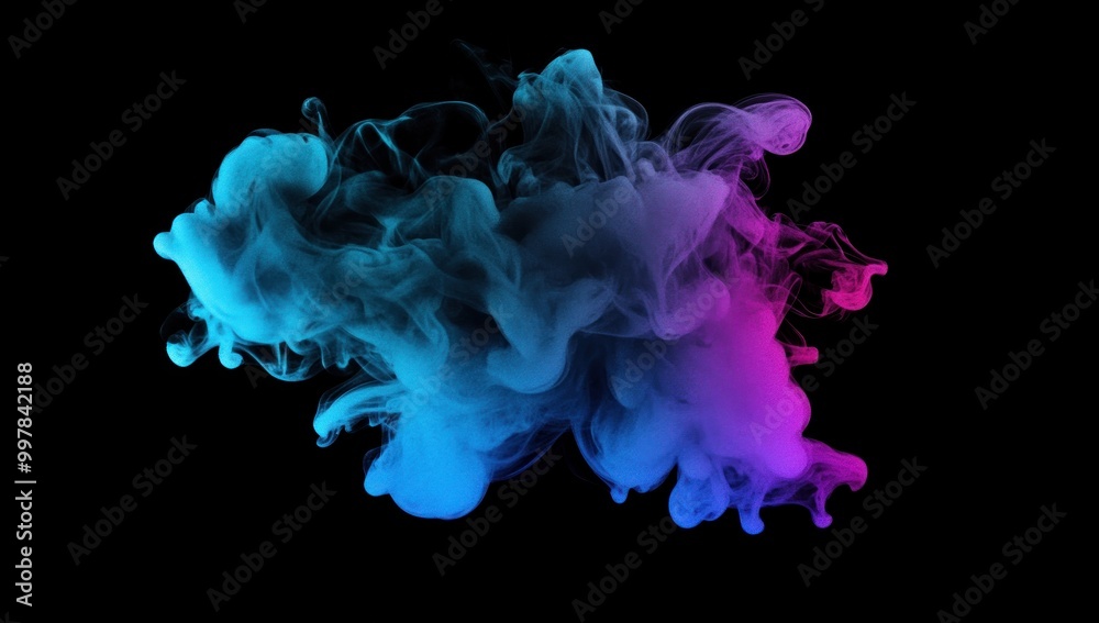 Abstract Smoke Design with Neon Colors Abstract Smoke Design with Neon Colors