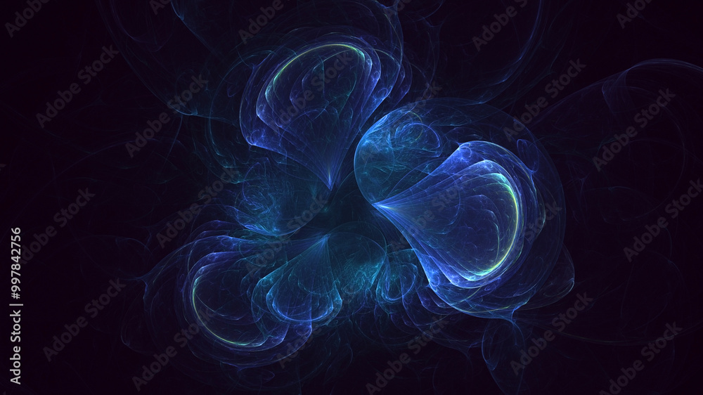 3D rendering abstract multicolored fractal light background with bright center. Its not AI Generatd illustration.