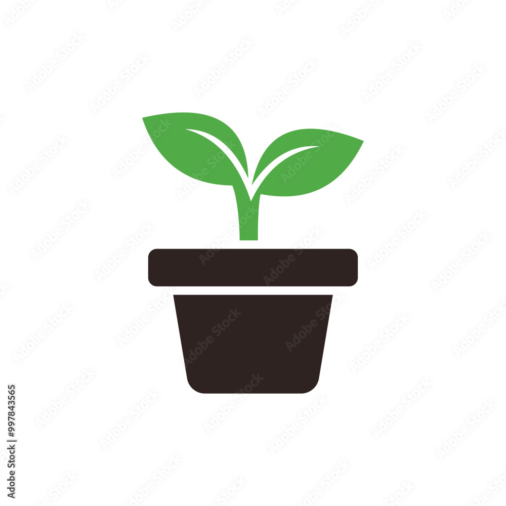 Plant simple vector icon design in flat style Plant simple vector icon design in flat style