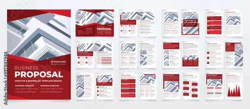 minimalist business brochure template with simple style and modern layout