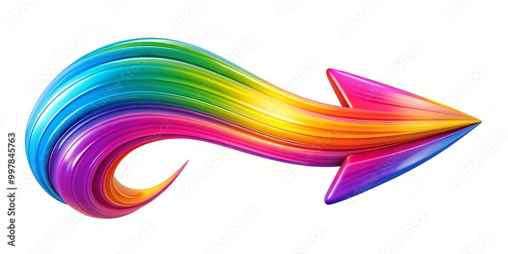 Fototapeta premium Curved arrow aesthetic design enhances creative projects and digital applications, offering a visually appealing