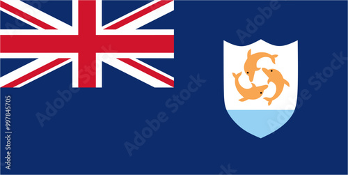 Anguilla official flag vector with standard size and proportion. National flag emblem with accurate size and colors.