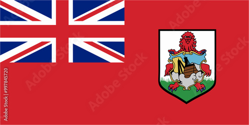 Bermuda official flag vector with standard size and proportion. National flag emblem with accurate size and colors.