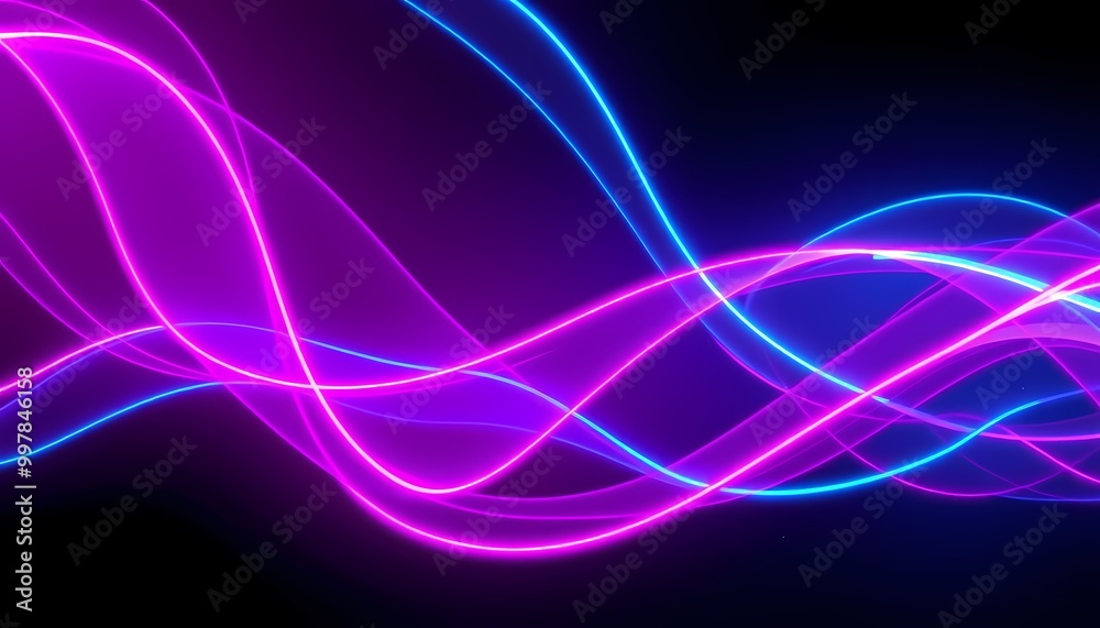 Flowing Neon Light Streaks – Twisting Pink and Blue Energy in Futuristic Space Flowing Neon Light Streaks – Twisting Pink and Blue Energy in Futuristic Space