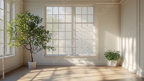 Sunlight Through Window in Minimalist Room