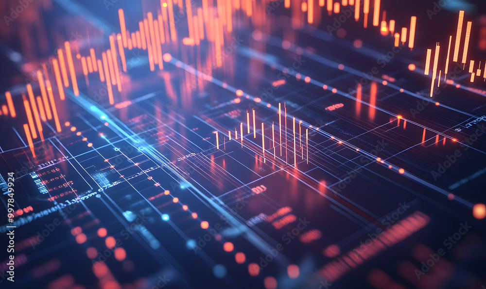 Futuristic Stock Market Chart with Glowing Data or Dynamic Financial Timeline for graphic background Futuristic Stock Market Chart with Glowing Data or Dynamic Financial Timeline for graphic background