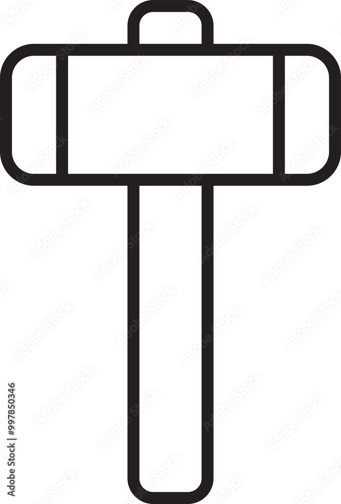 Fototapeta premium Hammer Tool Line Icon 