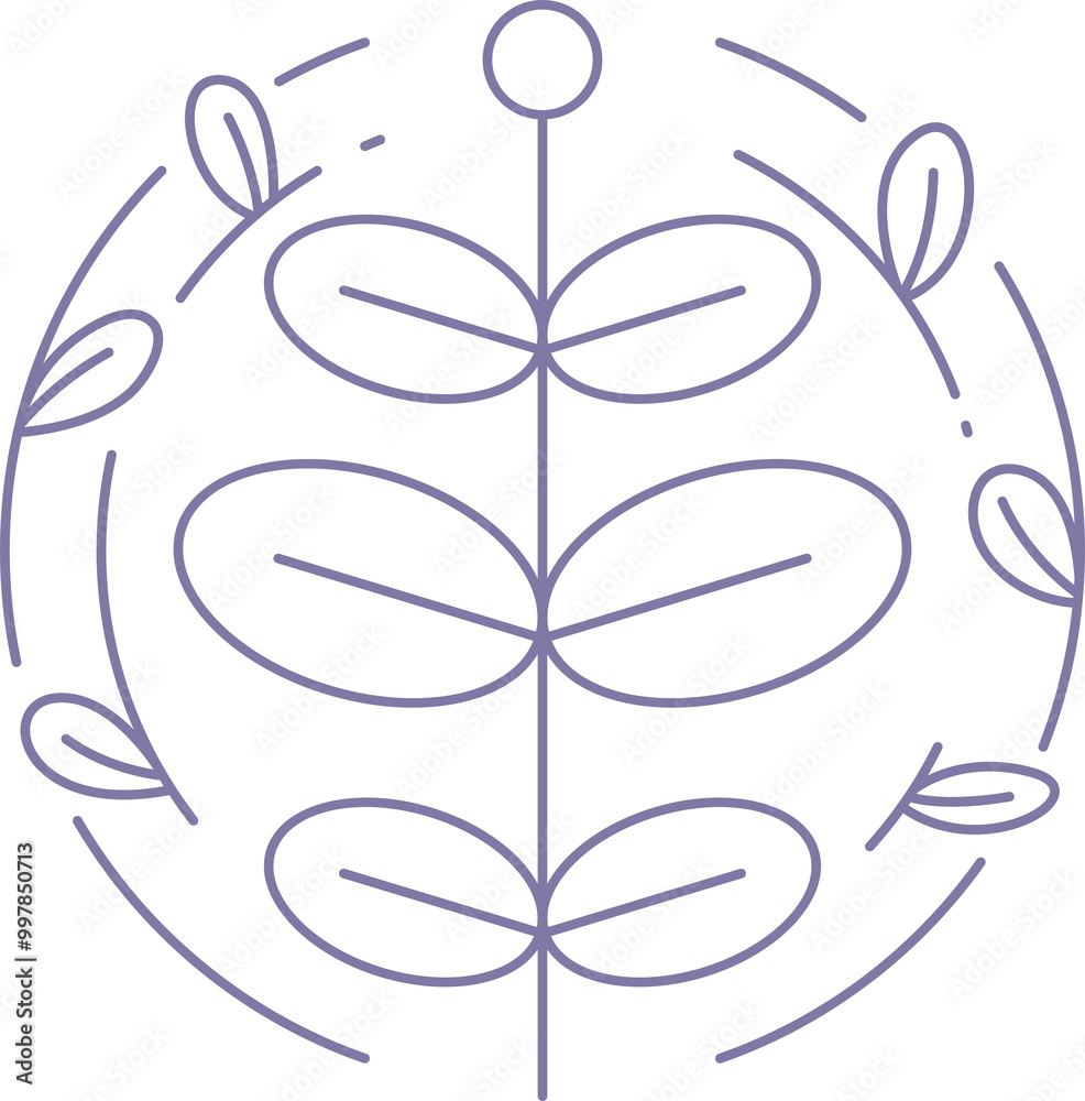 Decorative Flowers and Leaves Line Art Decorative Flowers and Leaves Line Art