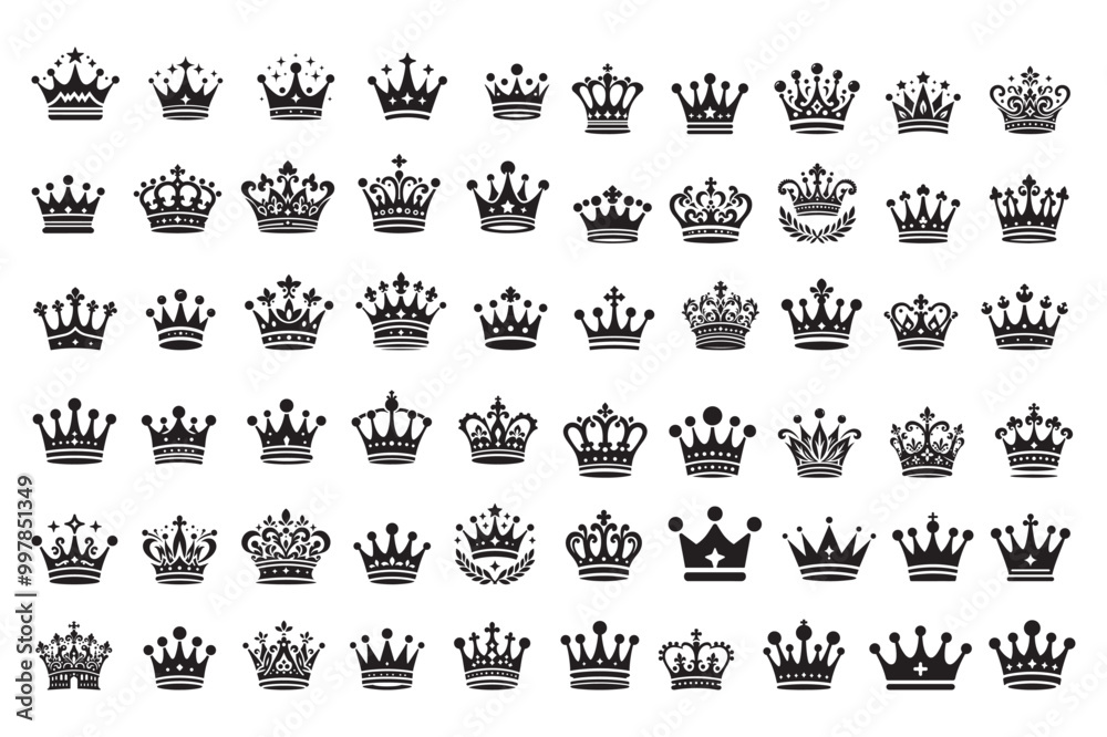 Crown silhouette vector illustrations Crown silhouette vector illustrations