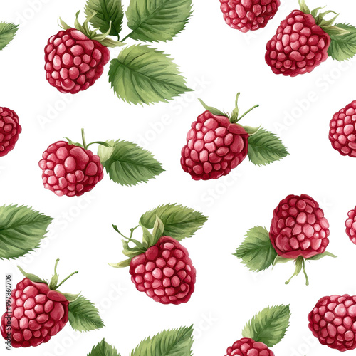 Watercolor seamless pattern of raspberry fudge, isolated on a white background, offering a creative and artistic design. PNG