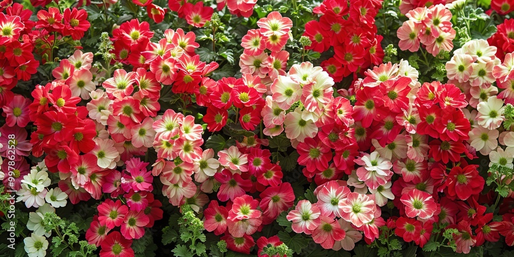 Naklejka premium red and white tulips