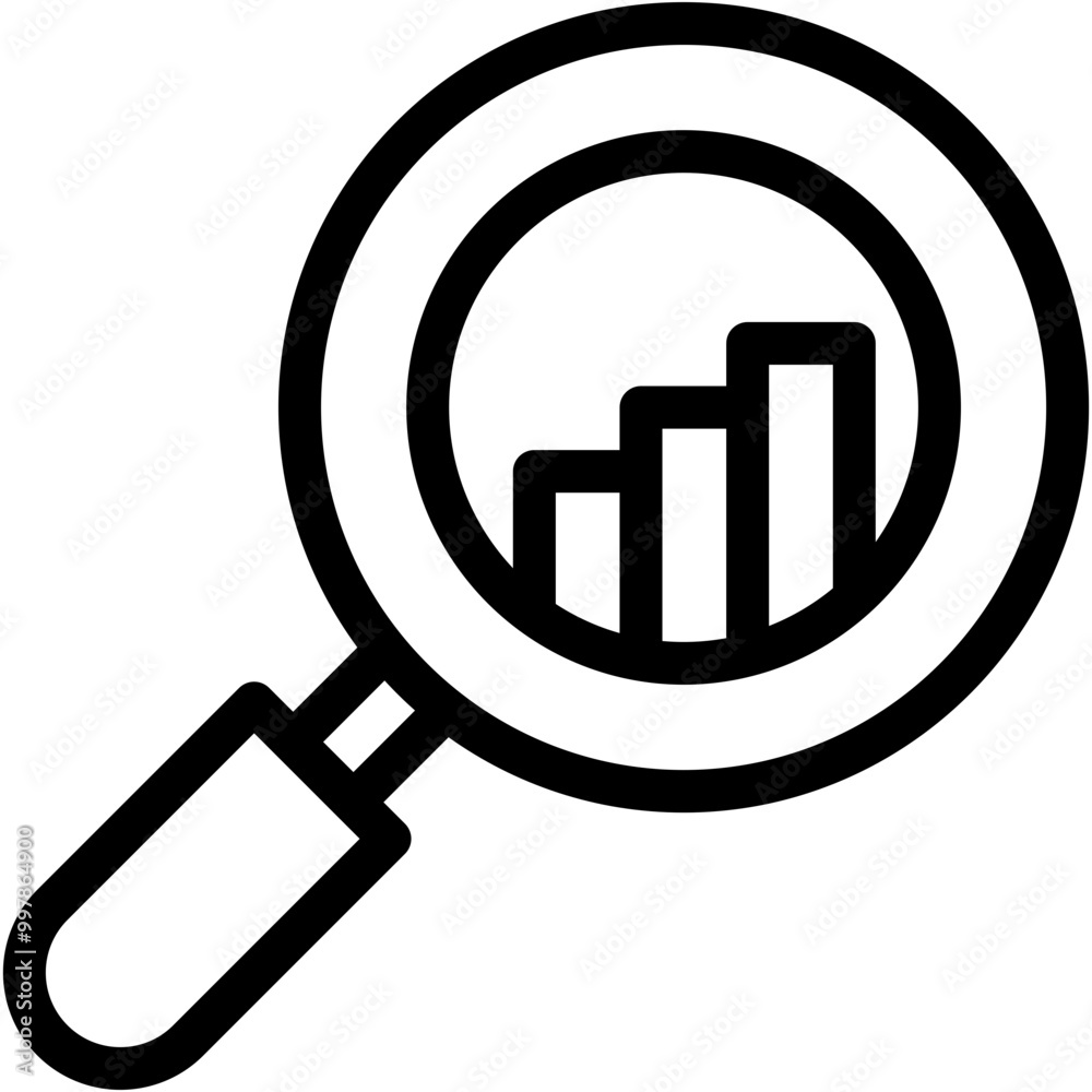 Vector Icon Research, Search, Magnifying Glass, Business and Finance, Zoom, Study Vector Icon Research, Search, Magnifying Glass, Business and Finance, Zoom, Study