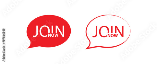 join now sign on white background	