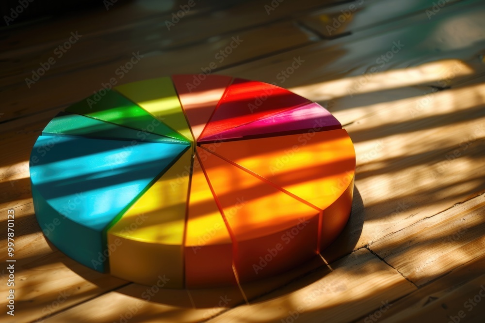 Obraz premium Investment Portfolio Analysis. Financial Review of Stocks, Bonds and Pie Chart
