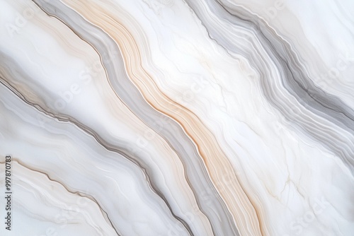 Wallpaper Mural Calming Gray and Cream Abstract Flow on Bright White Canvas Torontodigital.ca