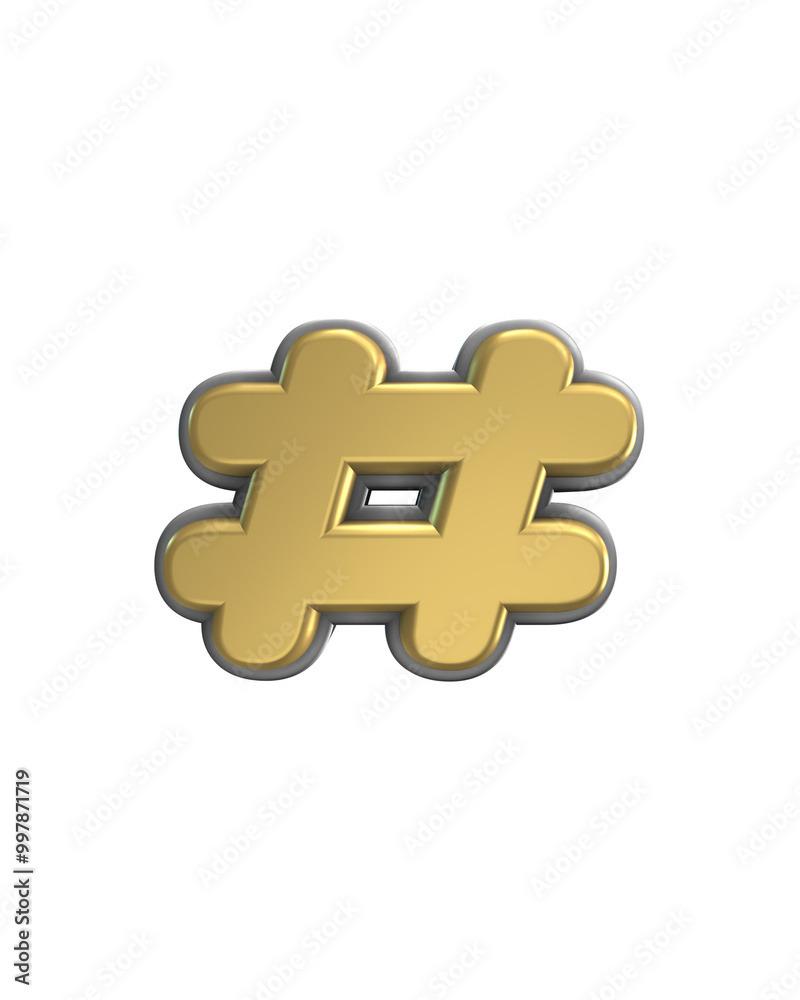 Obraz premium 3D Golden Bold Number