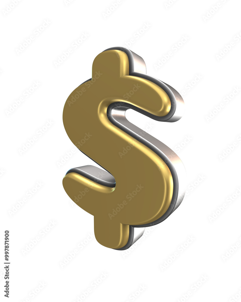 Naklejka premium 3D Golden Bold Number