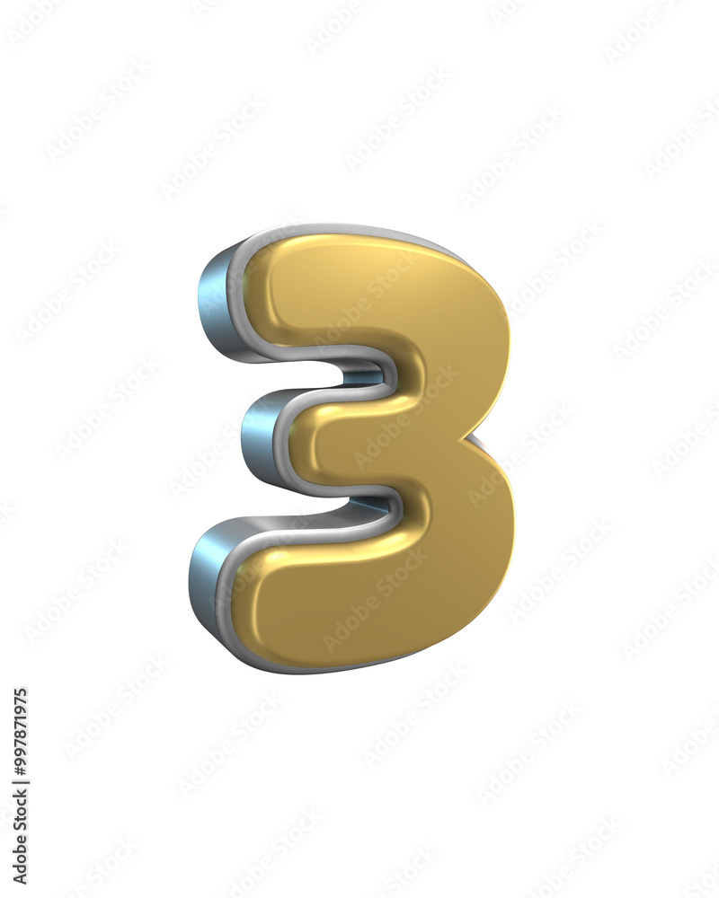 3D Golden Bold Number 3D Golden Bold Number